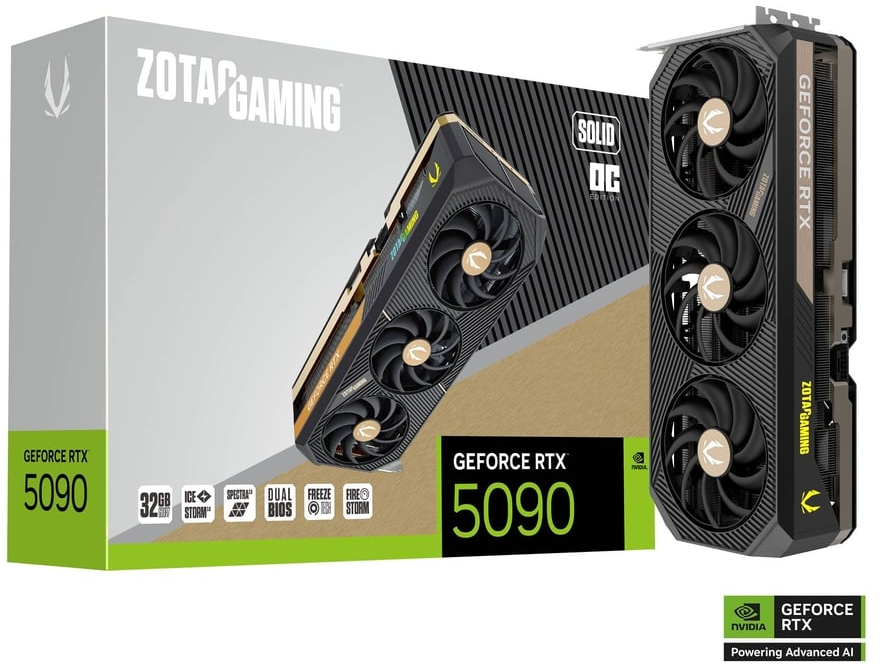 Zotac GeForce RTX 5090 Solid OC 32 GB GDDR7, HDMI/3xDP, Spectra 2.0 RGB Lighting, bild 3