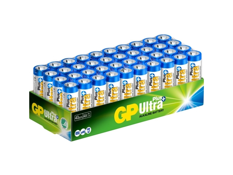 GP Ultra Plus Alkaliska AA-batterier (LR6) Box 40-P