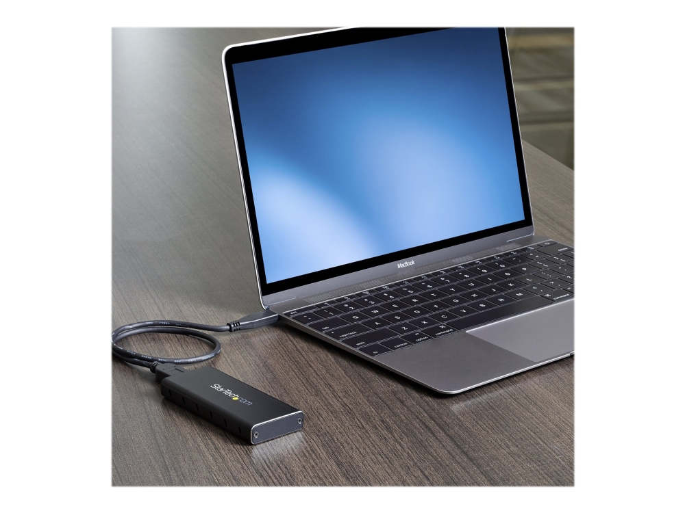 Startech M.2 SSD-kabinett för M.2 SATA SSD-enheter - USB 3.1 (10 Gbit/s) med USB-C-kabel - Förvaringslåda - M.2 - SATA 6Gb/s - USB 3.1 (Gen 2) - svart, silver - för P/N: TBLT3MM1MA, TBLT3MM2M, TBLT3MM2MA