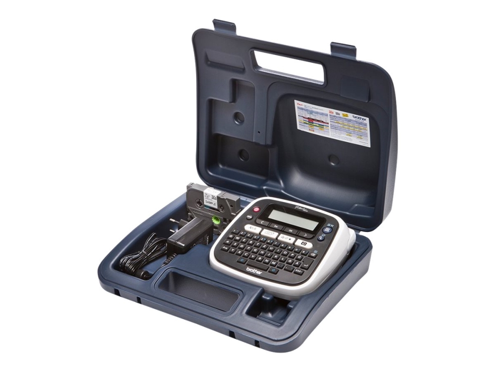 Brother P-Touch PT-D200BWVP - Etikettskrivare - svartvit - termisk överföring - Rulle (1,2 cm) - 180 dpi - upp till 20 mm/sek - tvåradig utskrift