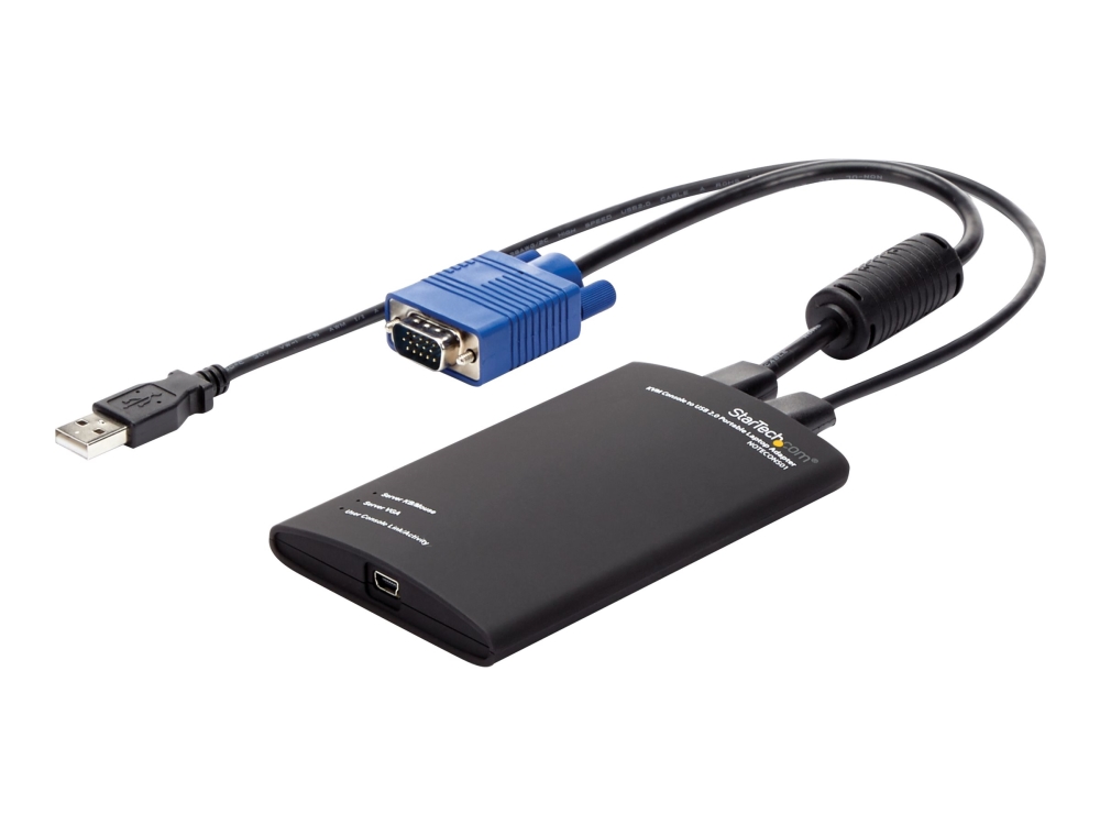 StarTech.com KVM-enhet till USB 2.0 akutvagn-adapter för bärbara datorer - Omkopplare för tangentbord/video/mus - 1 x KVM port(s) - 1 lokal användare - skrivbordsmodell