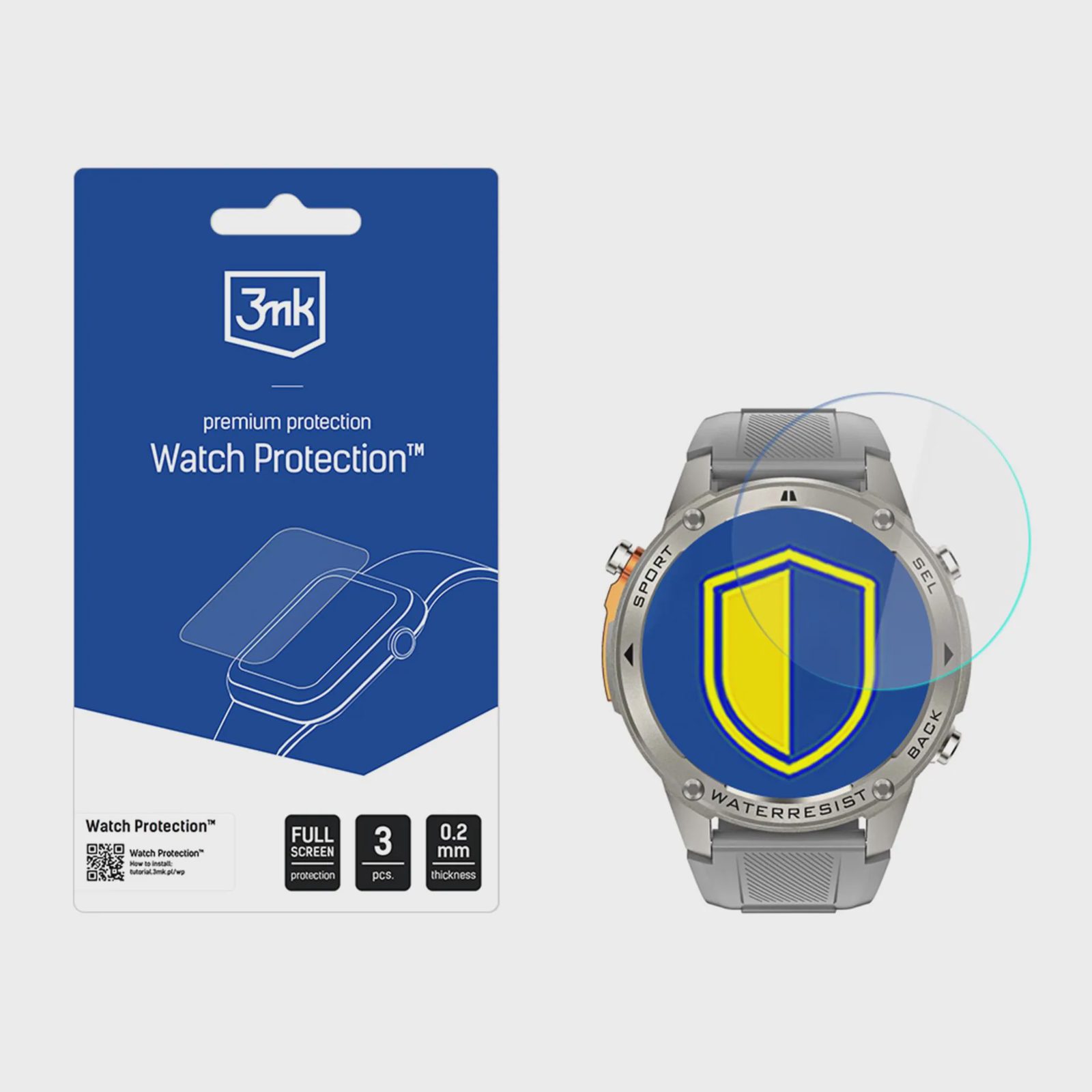 3mk Watch Protection FlexibleGlass Hybridglas för Alligator Watch GPS