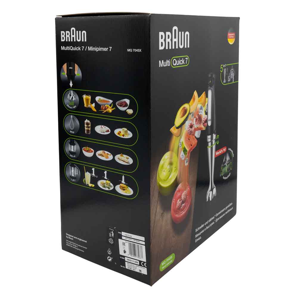 Braun MQ 7045X stavmixer 1000 W MultiQuick 7 1,25 L svart/rostfritt stål, bild 2