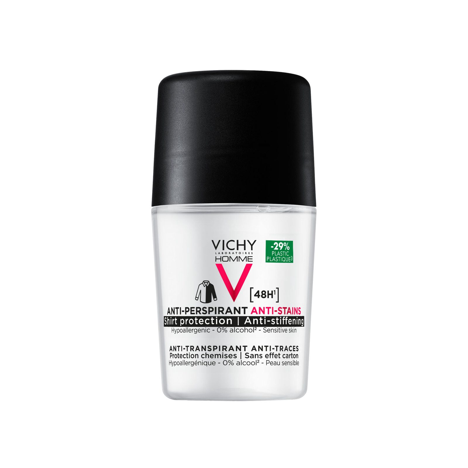 VICHY Homme 48H Anti-stain Anti-perspirant Deodorant Roll-On 50 ml