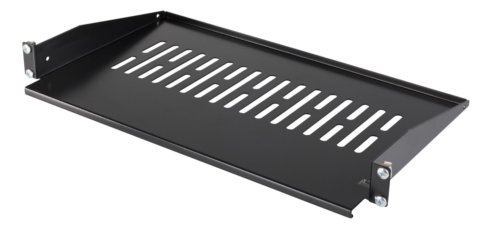 19" Fast hylla, 1U, Deltaco, SPCC, ventilationshål - Svart, bild 2