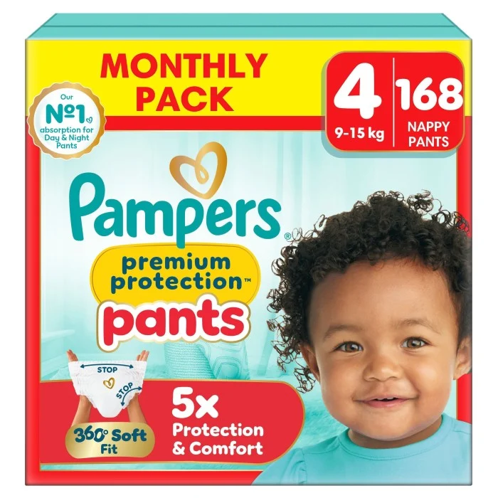 Pampers Premium Protection Byxblöjor Storlek 4 (9-15 kg) 168 st