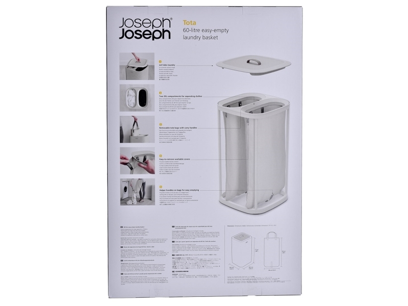 Joseph Joseph tvättkorg dubbel 60 l Tota ecru