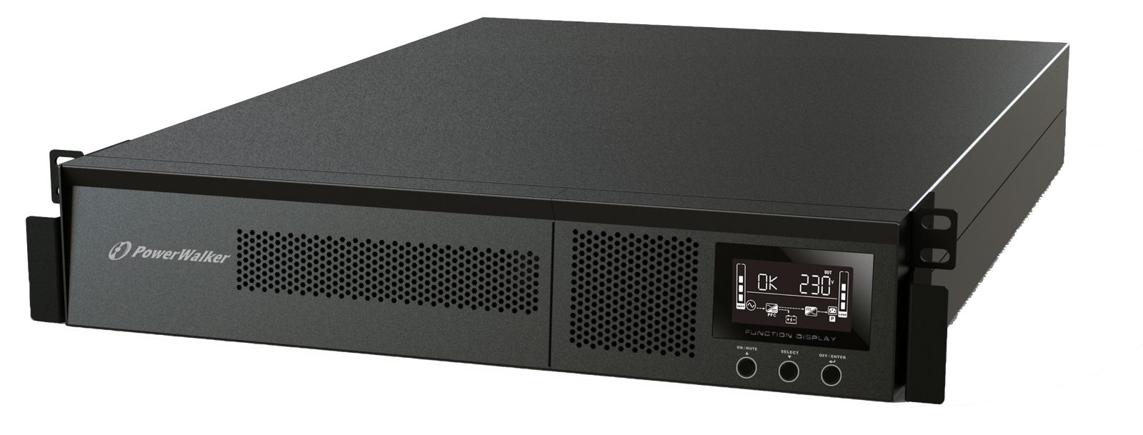 PowerWalker VFI 2000 RMG PF1, 2000VA/2 kW, 8 utgångar, USB/RS232, rackmonterbar, bild 2