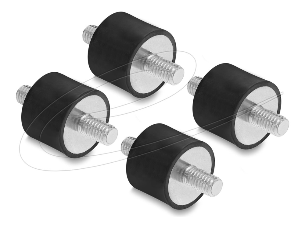 Delock - Vibration damper - with 2 external threads - svart (paket om 4)