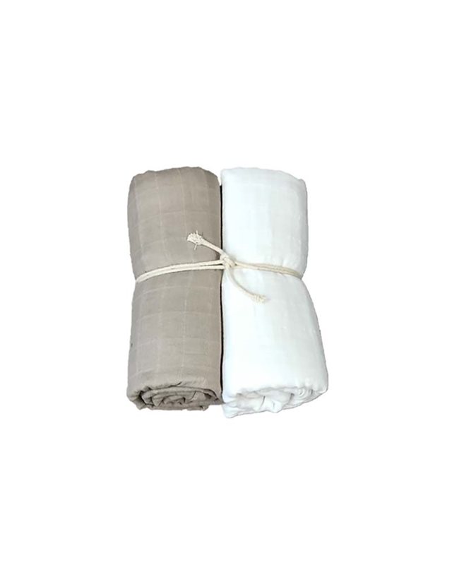 Mini Dreams muslinfilt 70x70 cm 2-pack, vit/linne