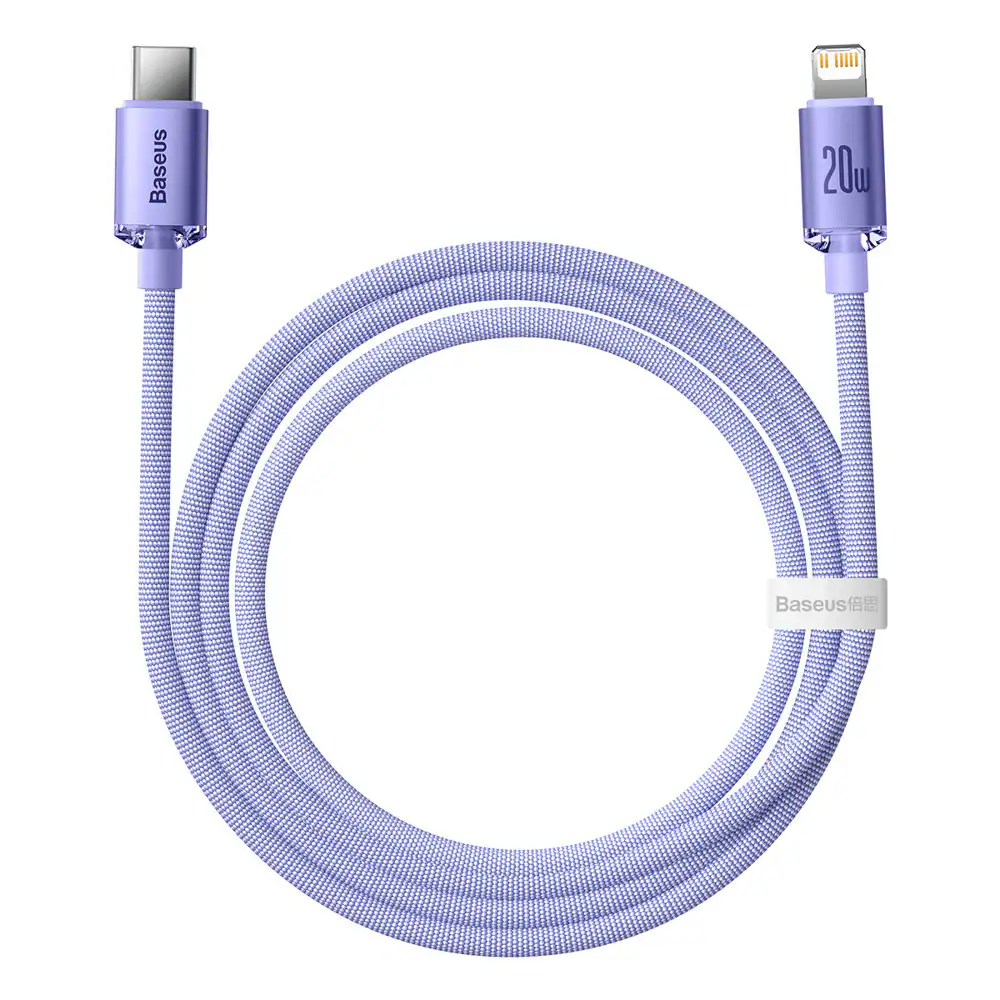 Baseus USB-C till Lightning kabel 20W PD, 1.2m - Lila, bild 4