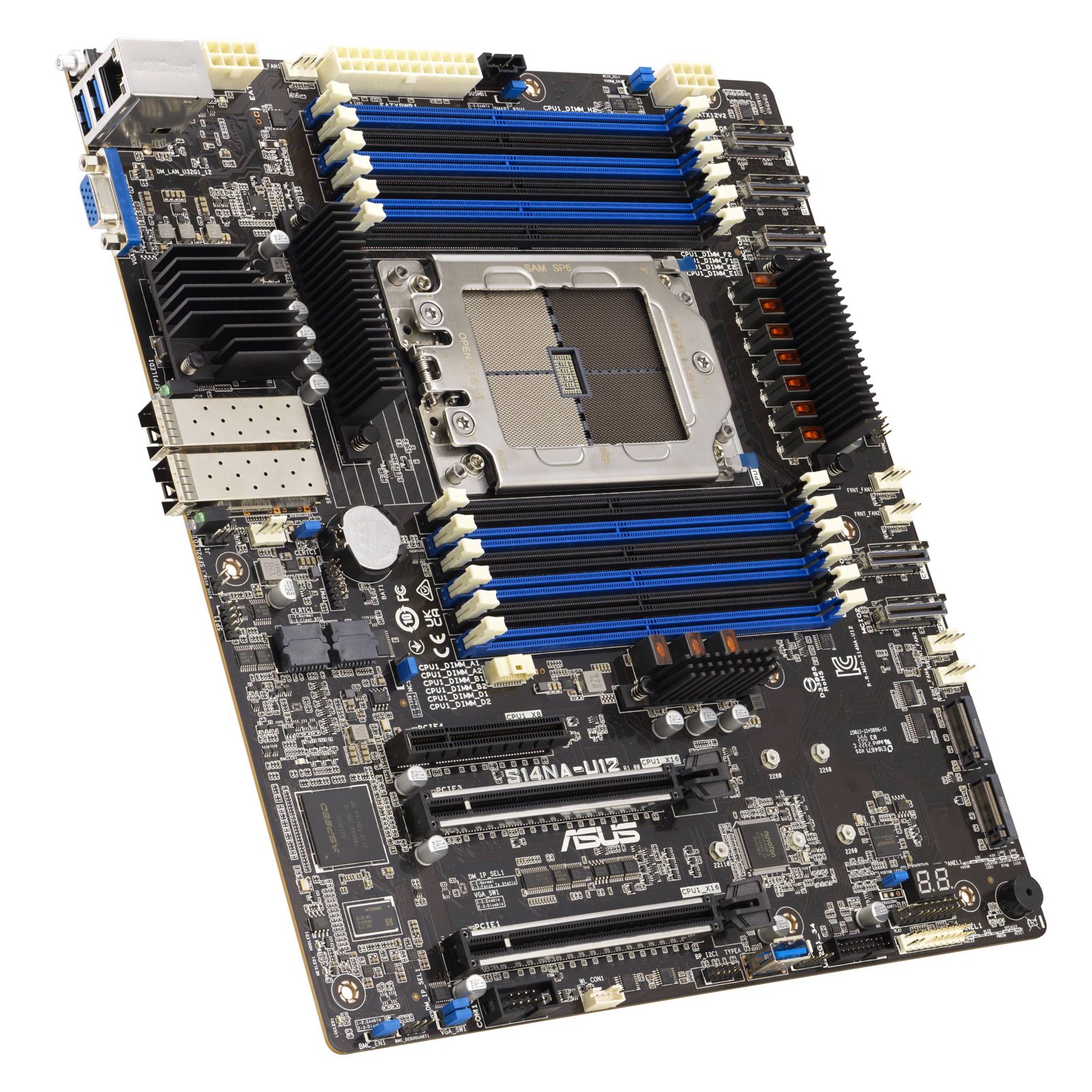 Asus S14NA-U12/ASMB11, AMD Socket SP6, ATX, 12xDDR5, 2xPCI Express, 2xM.2 + SATA3 RAID, VGA, USB 3.1, 2x25GbE, bild 3