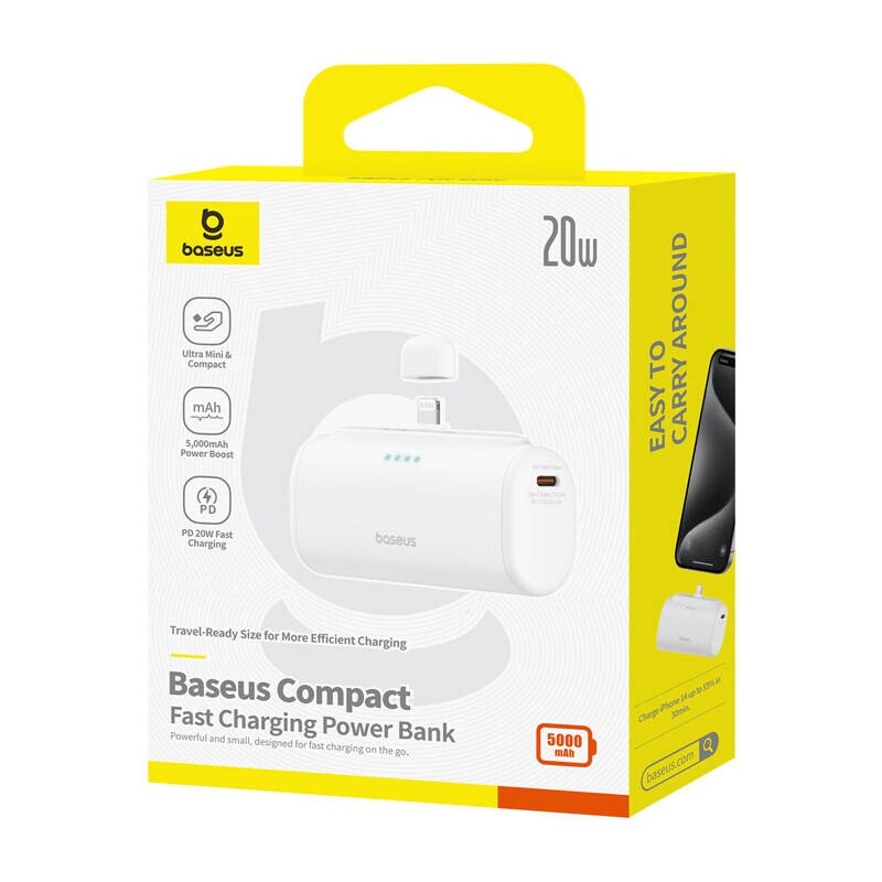 Powerbank OS-Baseus Compact IP 5000mAh 20W (vit), bild 4