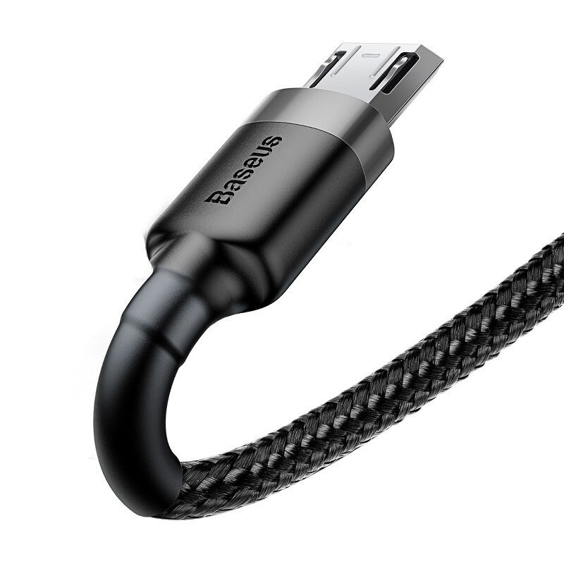 Baseus Cafule USB-A till Micro-USB Kabel 2.4A 1m - Svart / Grå, bild 4