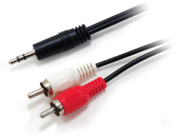 Equip 14709207, 3.5mm, Hanstik, 2 x RCA, Hanstik, 2,5 m, Svart