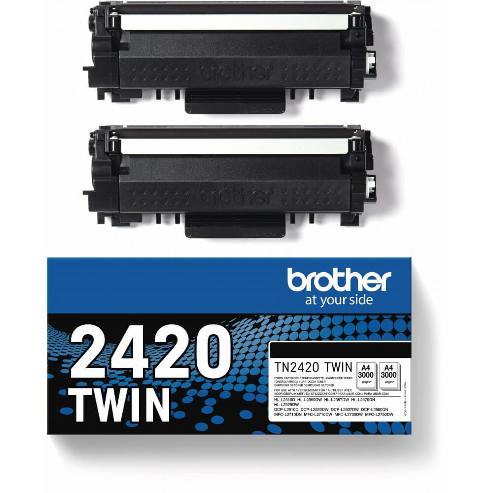 Brother TN-2420 TWIN, 3000 sidor, Svart, 2-pack, bild 4