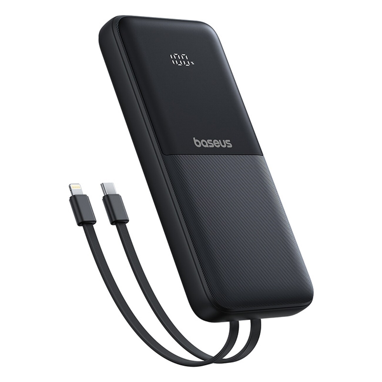 Baseus Lipow 10 000 mAh 22,5 W powerbank m/2 inbyggda kablar & display + USB-A–USB-C-kabel – Svart, bild 5