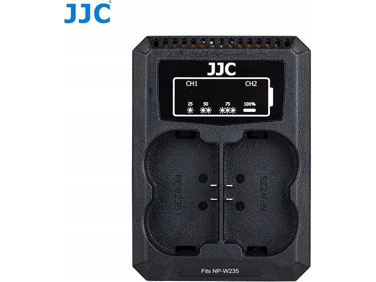 JJC dubbel laddare USB för Fujifilm kamera till NP-W235/NPW235