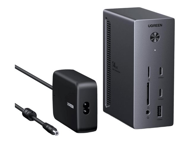 Ugreen Revodok Pro CM843 14-i-1 USB-C-dockningsstation 2x DP HDMI 100W PD