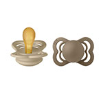BIBS Pacifier Supreme Latex Vanilla/Dark Oak Size 1 2 st
