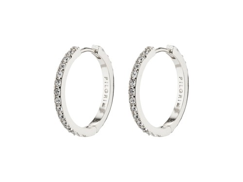 PILGRIM - EBNA Medium Crystal Hoops - Silver Plated - 18 mm, bild 2