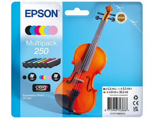 Epson 250 Multipack 6 färger, svart/gul/cyan/ljus cyan/magenta/ljus magenta, bild 3