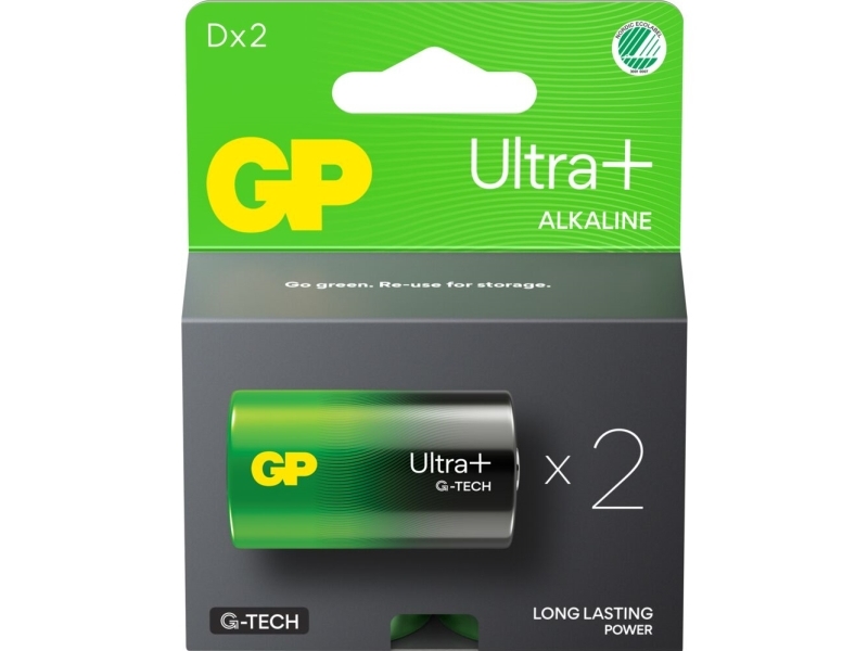 GP - Ultra Plus Alkaline D-batteri, 13A/LR20, 2-pack, bild 5