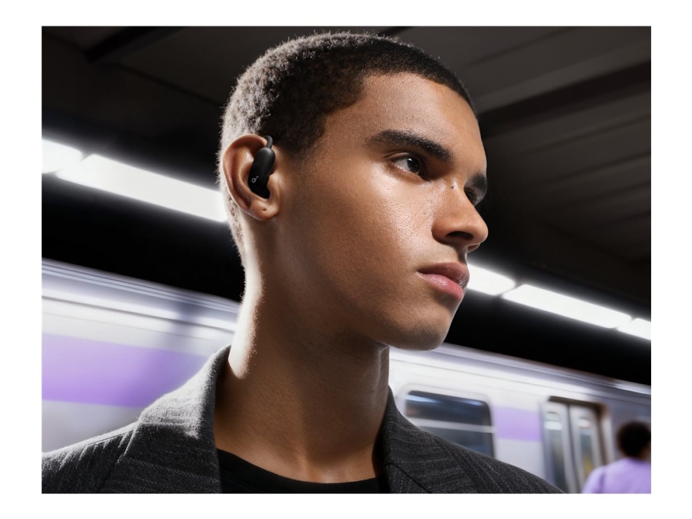 Soundcore AeroFit 2 Pro open ear-hörlurar med brusreducering Svart
