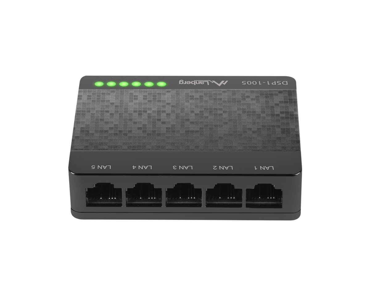 Lanberg DSP1-1005 Nätverkswitch 5-portar 100/1000mbps