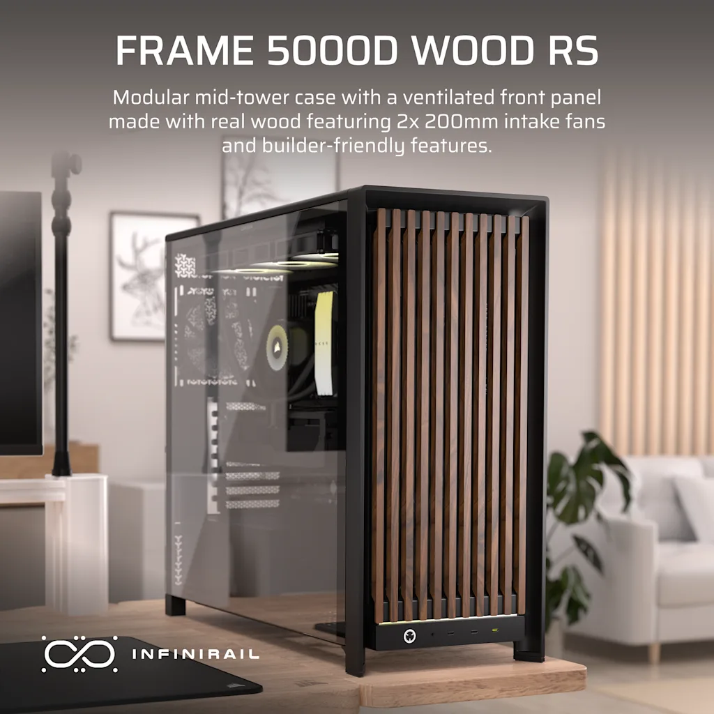 Corsair FRAME 5000D WOOD RS - Chassi - Miditower - Svart, bild 2