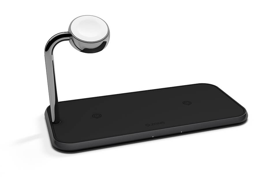 Zens Qi dubbel + Watch trådlös Aluminium laddningsplatta (svart), bild 3