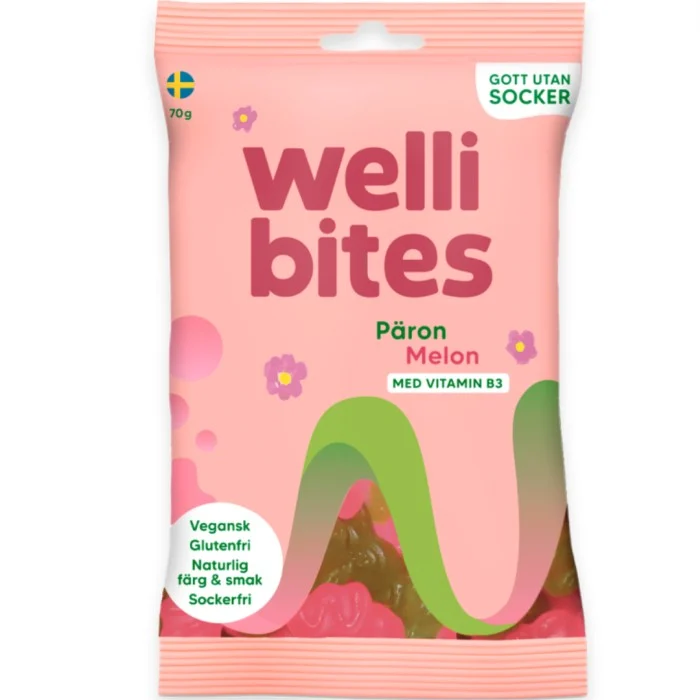 Wellibites Päron & Melon, 70 g