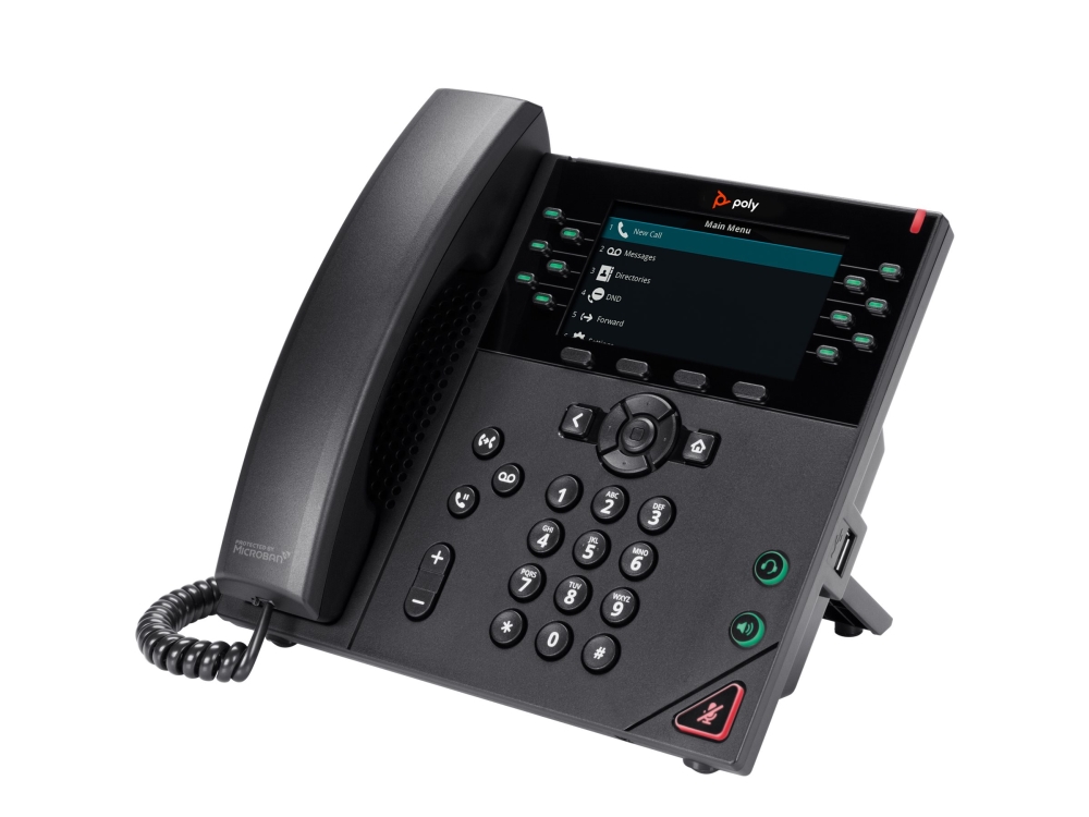 HP Poly VVX 450 - VoIP-telefon - 3-riktad samtalsförmåg - SIP, SRTP, SDP - 12 linjer - svart