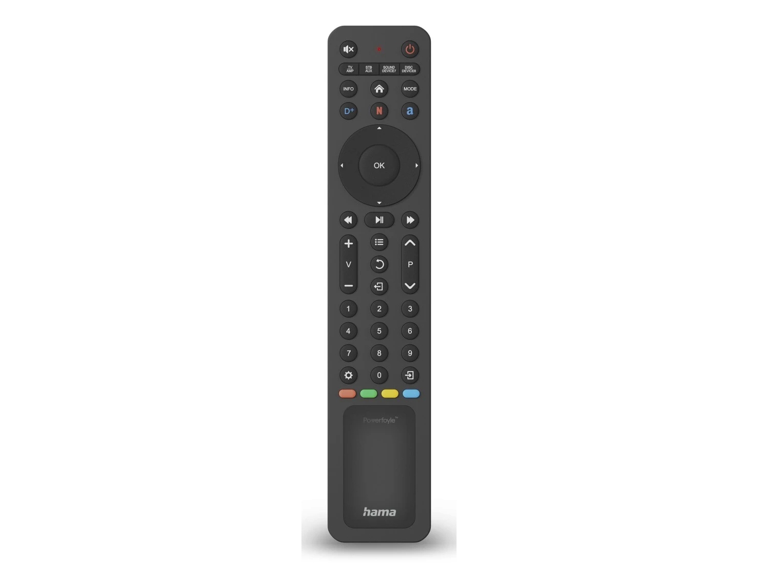 Hama 00221057, AV-mottagare, DVD/Blu-ray, TV, IR trådlös, Tryckknappar, Svart