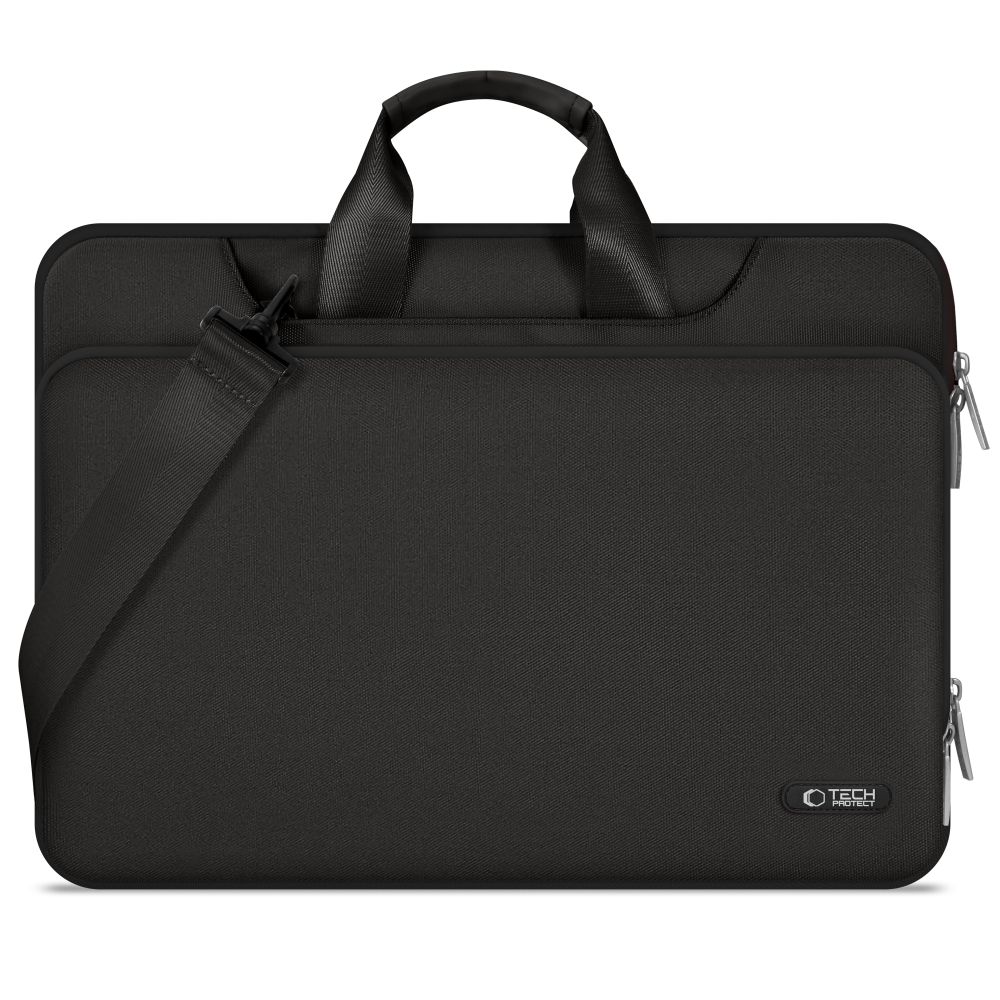 15-16 Tech-Protect Laptop-väska med fickor - svart