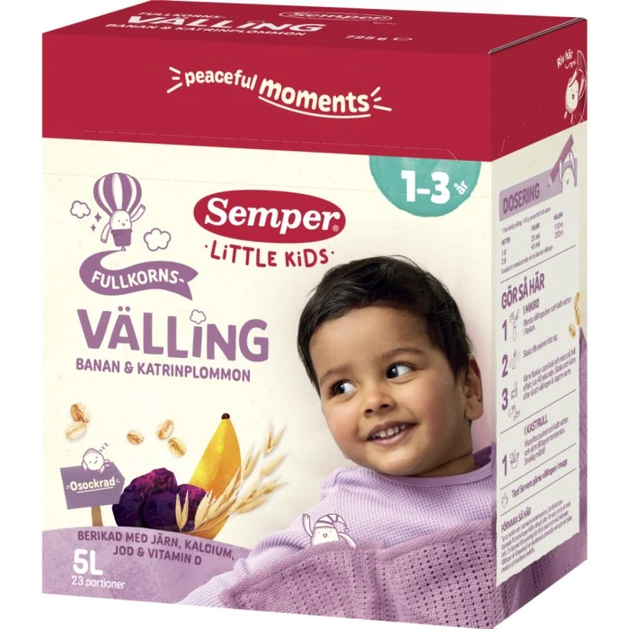 Semper Fullkornsvälling Banan Katrinplommon 18M 5 L