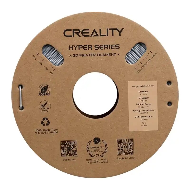 Creality Hyper ABS-filament 1,75 mm 3301020041 1 kg, grå, bild 2