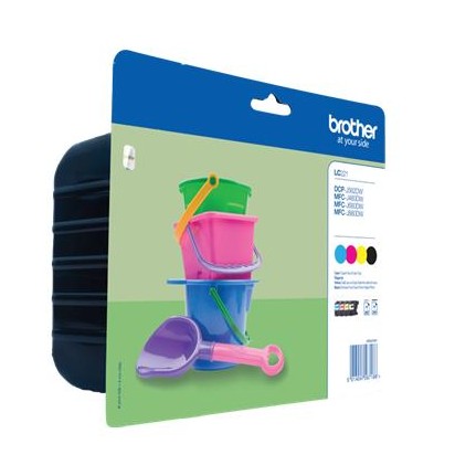 Brother LC221 Value Pack, 4 st patroner (svart+cyan+magenta+gul), bild 3