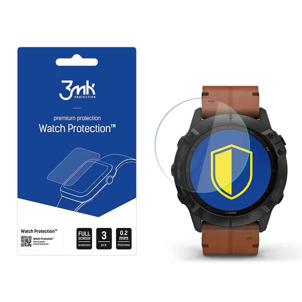 3mk Watch Protection™ mot FlexibleGlass-hybridglas på Garmin Fenix 6X
