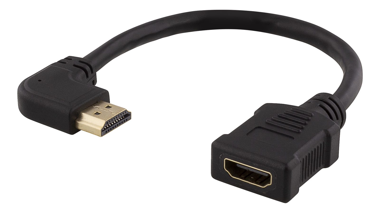 HDMI-förlängningskabel, vinklad höger, ha-ho, max 3840x2160@30Hz, 0,2 meter, svart, bild 3