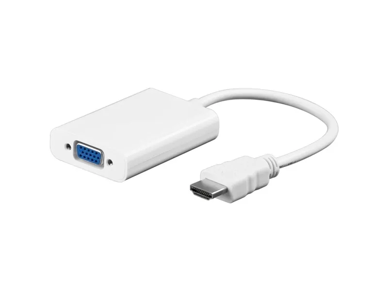 Goobay HDMI - VGA/3,5 mm, M/F, HDMI typ A (standard), VGA (D-sub) + 3,5 mm, hane, hona, vit, polybag