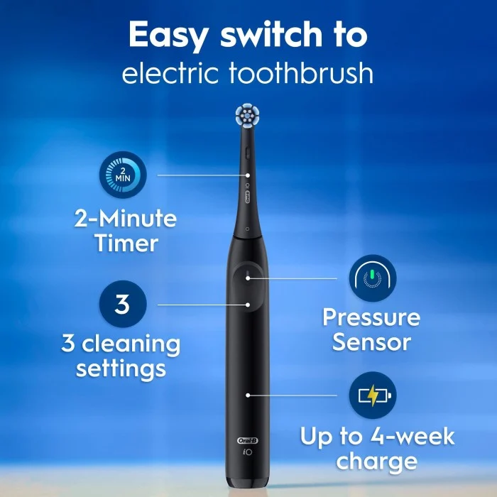 Oral-B iO2 Eltandborste Giftset Svart 4 tandborsthuvuden, resefodral, bild 3