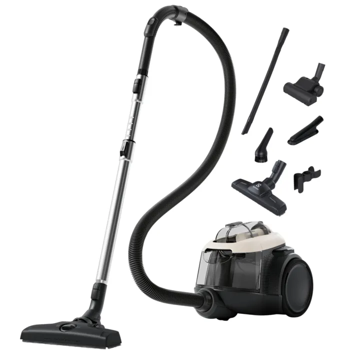 Electrolux EL61H4SW, Utan påse, Svart, Vit, 9 m, Friktionslager, 2 hjul, Torr