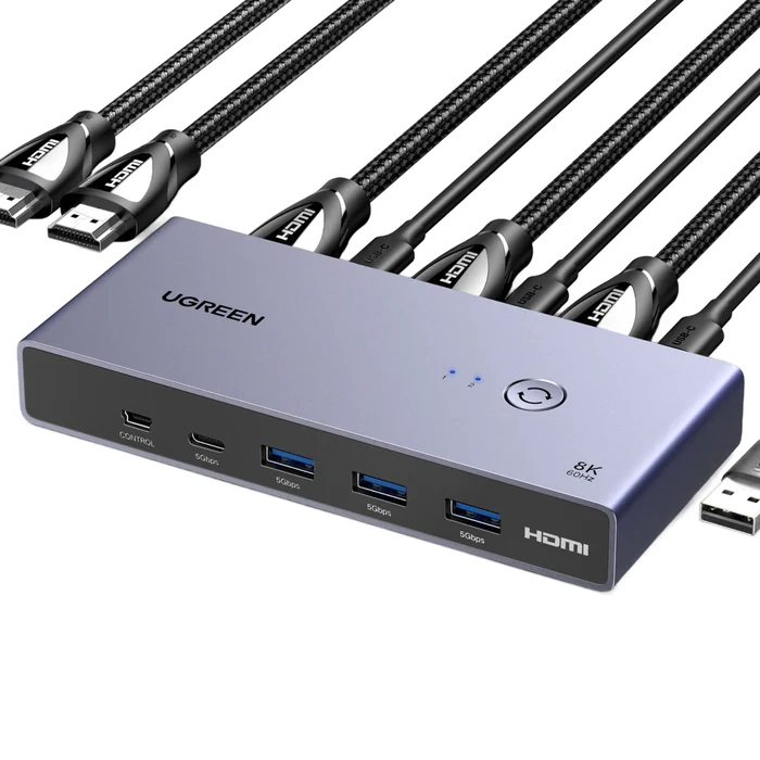 Ugreen 8K HDMI KVM-switch för 2 datorer