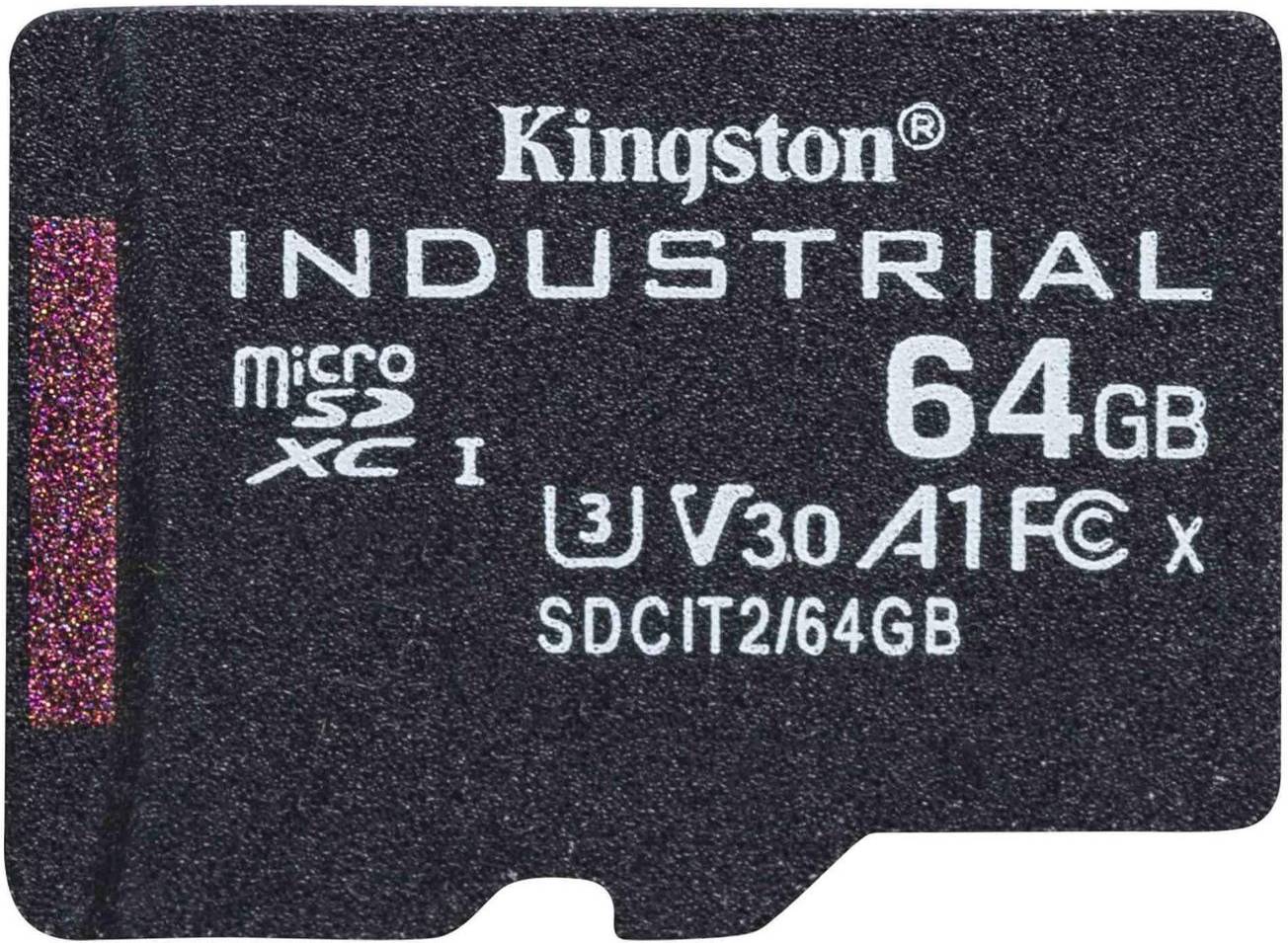 Micro Secure Digital SDXC 64 GB Kingston Industrial pSLC, 100/80 MB/sek, Class 10, UHS-I U3, V30, A1, bild 3
