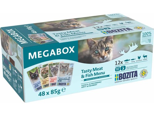 BOZITA Mega Box våtfoder för katt, bitar i sås, 48x85 g, bild 2