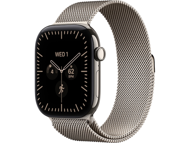 Apple Watch Series 12 GPS + Cellular 46 mm naturlig titan, naturlig Milanesisk loop - S/M, bild 4