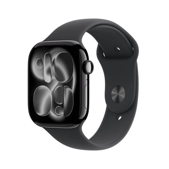 Apple Watch Series 11 GPS 46 mm gagatsvart aluminum, svart sportband - M/L, bild 5