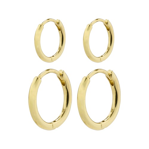 PILGRIM - ARIELLA Hoop Earrings 2-in-1 Set - Gold Plated - Measures 10 and 12 mm