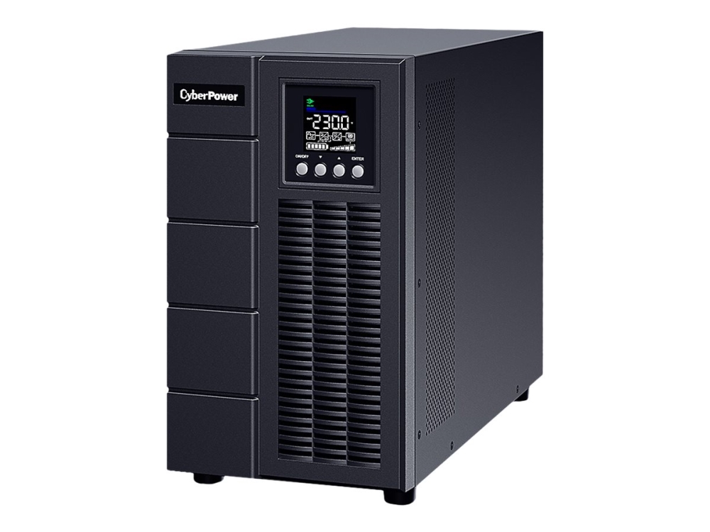 CyberPower Online S Series OLS3000EA - UPS - AC 230 V - 2700 Watt - 3000 VA - 9 Ah - RS-232, USB - utgångskontakter: 7 - aktive PFC - svart